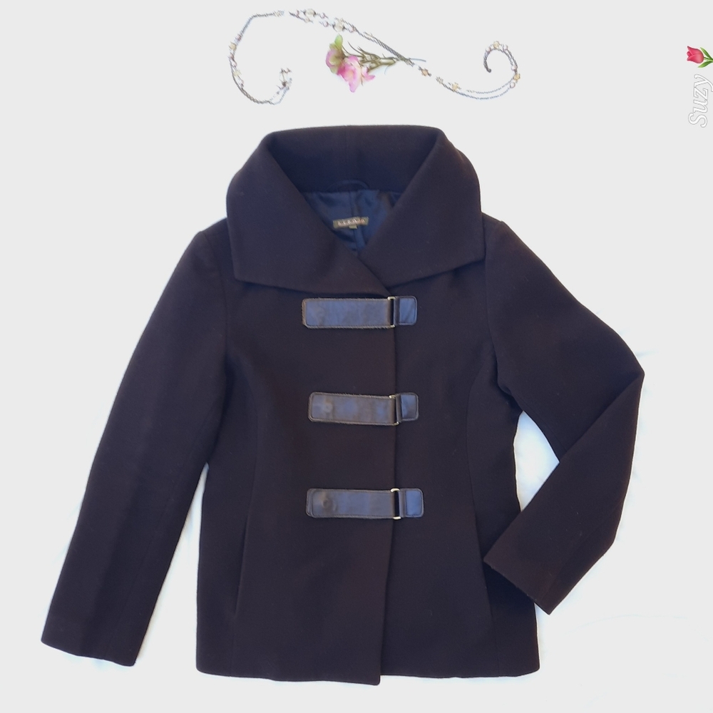 RUDSACK 2_xpose Brown Wool and Leather Coat, Pockets, Lined